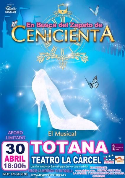 El musical infantil 'En busca del zapato de Cenicienta' tendrá lugar el 30 de abril en el Centro Sociocultural 'La Cárcel'