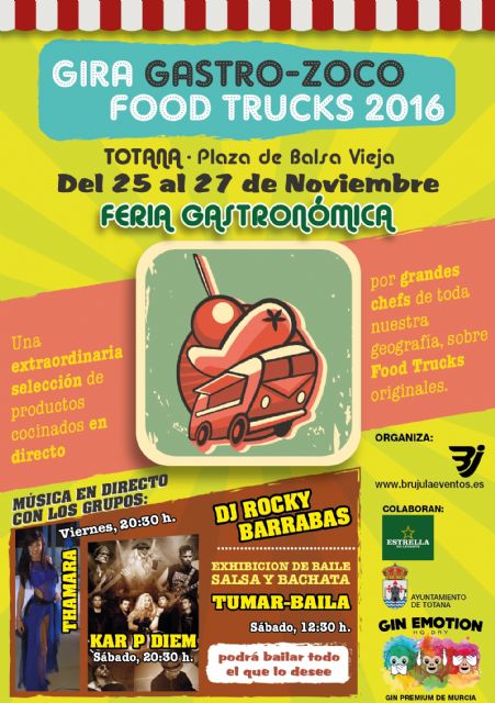 La plaza de la Balsa Vieja de Totana acoge este fin de semana, por vez primera, el festival de vehículos de comida callejera 'Food Trucks'